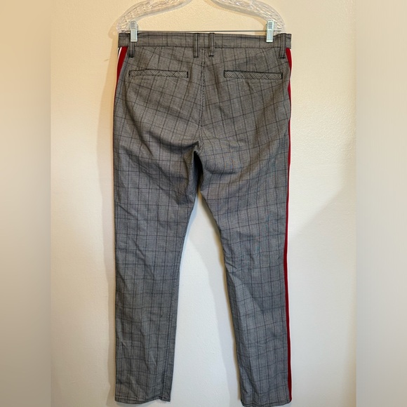 Ninth Hall Highland Zumiez Gray/Black Plaid Chino Pants w/Red Stripe - Men's 32W - Picture 8 of 13